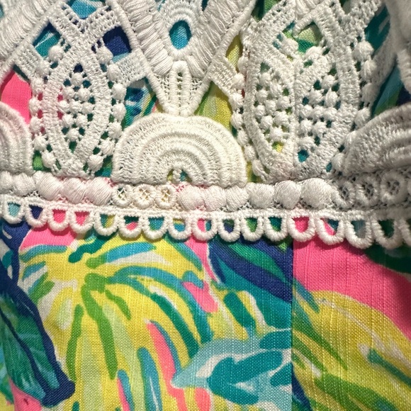 Lilly Pulitzer Brynn Strapless Dress In Pink Sunset Pattern Size 2 - Picture 9 of 13